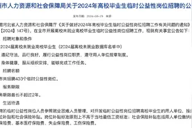 河北多地招公益性岗位限2024届未就业大学生：薪资为最低工资标准，可随时离职图片