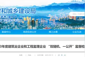 湖北省十堰市住房和城乡建设局关于开展2023年度建筑业企业和工程监理企业 “双随机、一公开”监督检查工作的通知图片