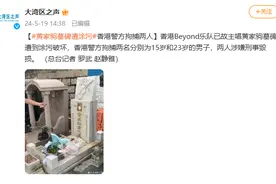 黄家驹墓碑遭涂污，被铁锤砸打！警方拘捕两人图片