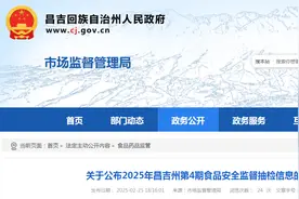 关于公布2025年新疆昌吉州第4期食品安全监督抽检信息的通告图片