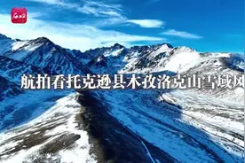 蓝天映雪千峰竞秀 航拍看托克逊县木孜洛克山雪域风光图片