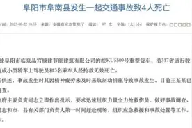 安徽阜阳一货车司机疲劳驾驶致4人死亡，官方通报图片