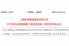 上海医药集团股份有限公司雷贝拉唑钠肠溶片通过仿制药一致性评价图片