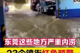 东莞23个镇街发布暴雨红色预警，多处路面出现严重内涝视频封面
