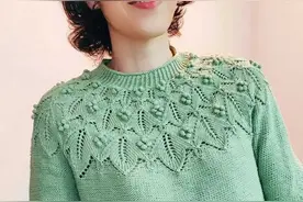 盎然， 自编志田花样园肩套头衫（附图解）图片