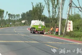 应城：抗旱保绿 行道树用上“外挂水袋”图片