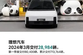 理想汽车公布3月数据：交付新车28984辆，L系列持续发力图片