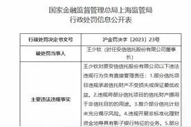 安信信托原董事长王少钦处罚公布 终身取消金融机构高管任职资格图片