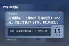 无锡振华：上半年归母净利润1.58亿元，同比增长74.91%，拟10派2元视频封面