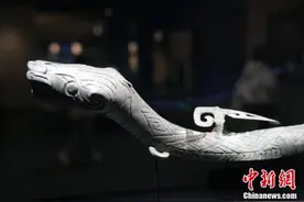 三星堆博物馆蛇元素文物吸引游客参观图片