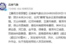 多地景区暂停开放！云南省气象台升级发布暴雨Ⅱ级预警……图片