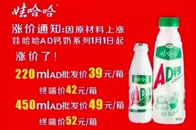 上市26年的娃哈哈AD钙奶要涨价？公司：没涨，是渠道行为图片