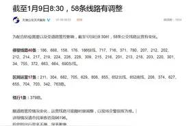 天津58条公交线路运营调整图片