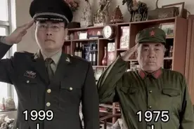 山东父子同穿军装拍变装照，网友：见过最帅的换装图片