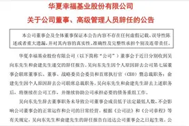 华夏幸福联席董事长、CEO吴向东辞任 将继续在公司任职承担资产处置责任图片