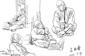 文艺家居家抗疫日常丨上海人物画师拿起画笔，用速写喊出：奥密克戎难不倒我们图片