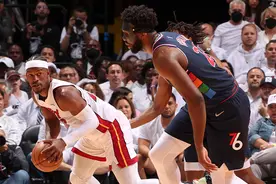 巴特勒23+9恩比德17+5 热火大胜76人3-2图片