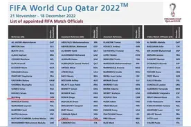 重磅！FIFA公布世界杯裁判名单：江苏足球会员协会主裁马宁和助理裁判施翔入围图片