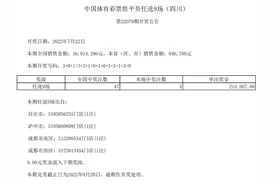 中国体育彩票7月22日开奖结果图片
