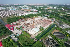 上海首座全地下MBR污水处理厂项目箱体结构封顶图片