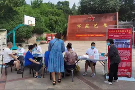 苹果园街道八大处社区举办“庆八一建军节”送健康义诊活动图片