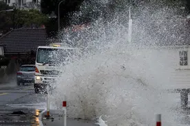（外代一线）新西兰惠灵顿：风雨交加图片