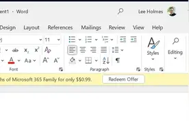 微软向Office 2021用户推送Microsoft 365限时促销广告图片