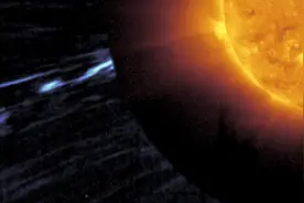 太阳轨道飞行器首次拍摄到太阳上的奇怪现象图片