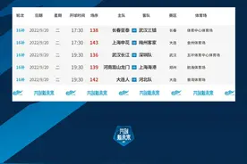 中超｜第16轮补赛时间确定，申花重返大连、海港做客郑州图片