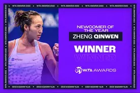 WTA2022赛季各奖项出炉，“火箭少女”郑钦文当选年度最佳新人图片
