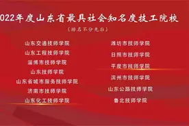 潍坊市技师学院被评为2022年度山东省最具社会知名度技工院校、最具招生影响力技工院校图片