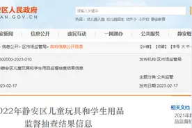 2022年上海市静安区儿童玩具和学生用品监督抽查结果公布图片