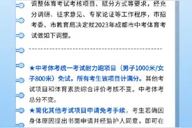 定了！2023成都中考体考取消男1000女800图片