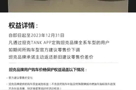 长城汽车旗下坦克品牌推出全年保价政策图片