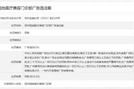 深圳悦她医疗美容门诊部广告违法被查处  此前因药品违法被罚3万元图片