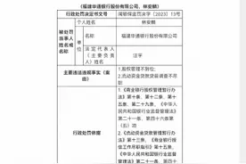 什么情况？福建首家民营银行因“股权管理不到位”被罚，八名股东中有四家存其他共同投资图片