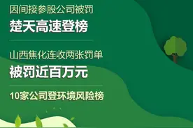 A股绿色周报|10家上市公司暴露环境风险 山西焦化超标排放被罚近百万图片