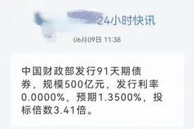 91天贴现国债发行利率为0？误解！图片