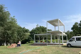 市区首个公益性生态帐篷营地已开建  位于白鹭洲国家城市湿地公园，预计将于本月底完工图片