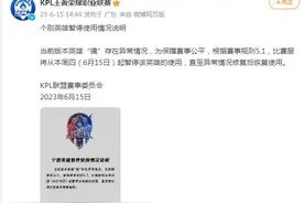 KPL王者荣耀职业联赛：当前版本英雄“镜”存在异常情况，暂停使用该英雄图片