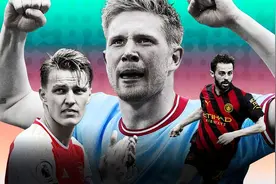 ESPN评足坛十大前腰：德布劳内居首 厄德高第二、B席第三图片
