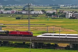 别眨眼！高铁超越火车画面有种跨世纪震撼图片