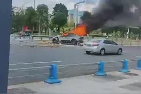 视频｜通报！东莞两车相撞，一电动汽车自燃起火图片