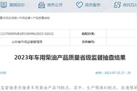 山东省市场监管局抽查车用柴油产品70批次  全部合格图片