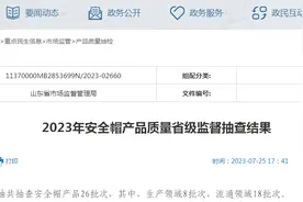 山东省市场监管局抽查安全帽产品26批次均合格图片
