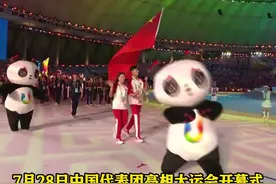 成都大运会开幕式中国队入场  观众高呼“雄起”图片