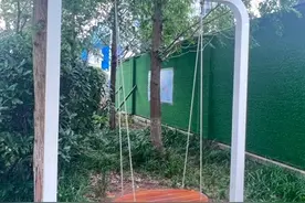 秦岭路秋千立柱晃动有隐患 市民呼吁尽快加固图片