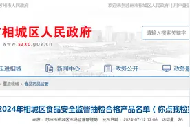 【江苏省苏州市】2024年相城区食品安全监督抽检合格产品名单（你点我检第一期）图片