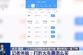 12306App改版升级 记者体验打折火车票怎么买图片