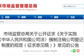 市场监管总局关于公开征求《关于实施〈中华人民共和国公司法〉强制注销公司登记制度的规定（征求意见稿）》意见的公告图片